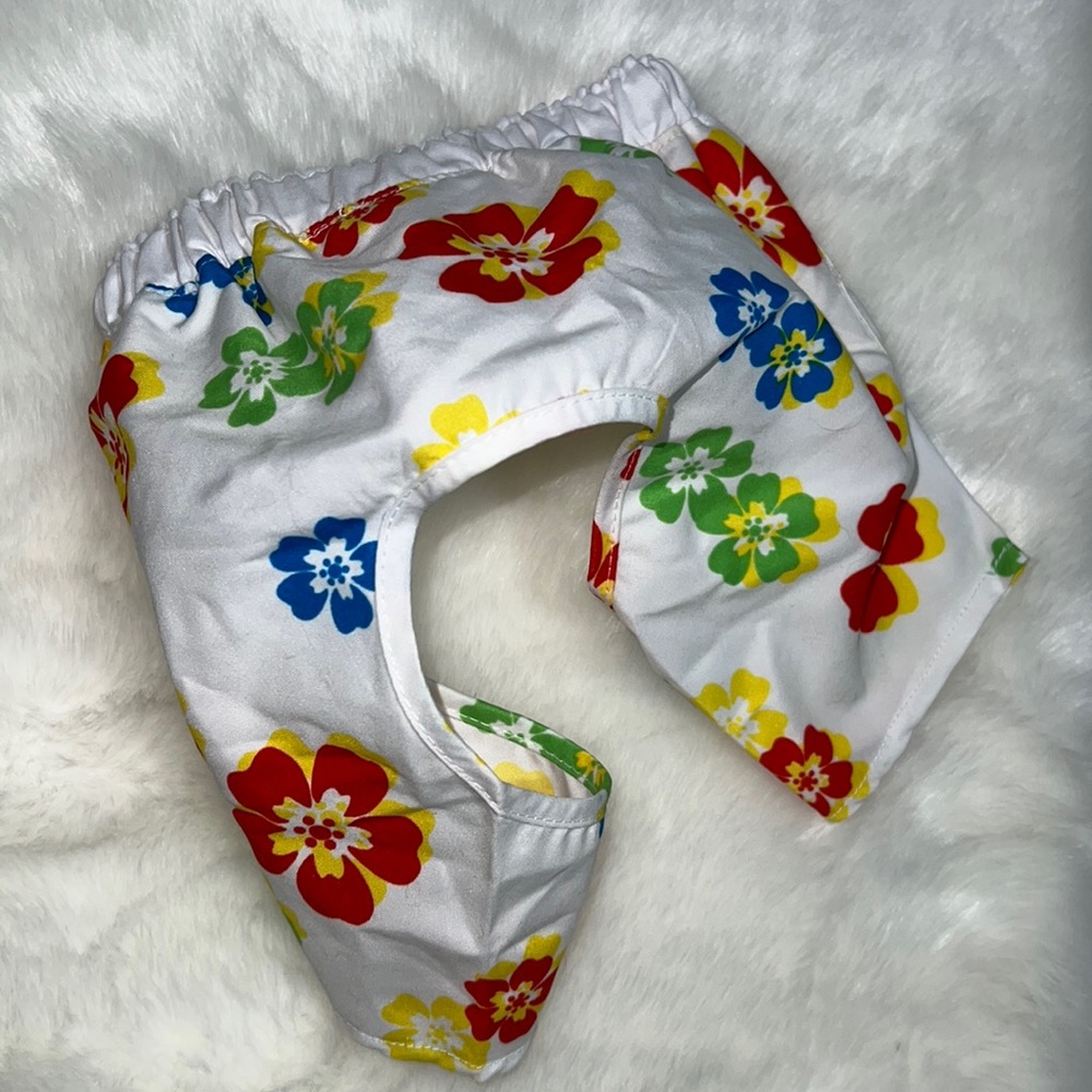 Dog Hawaiian Floral Print Summer Surf Swim Shorts S